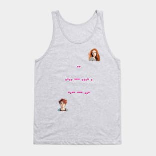 I Love You in Morse Code - Art with Girl and Boy Tank Top
